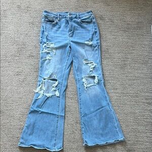 Distressed Blue Jeans
